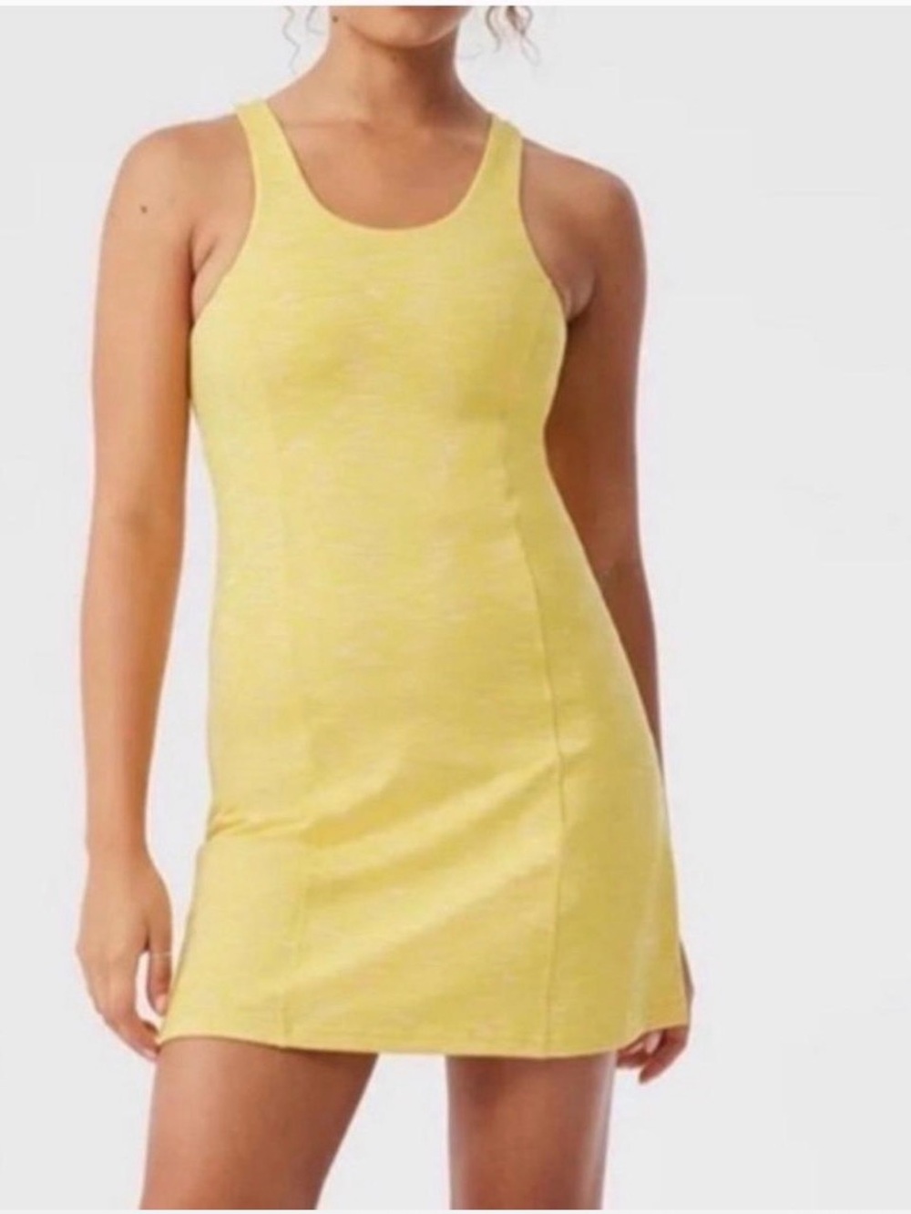 Outdoor Voices Flow Circle Back Dress Women’s Small Yellow Space Dye